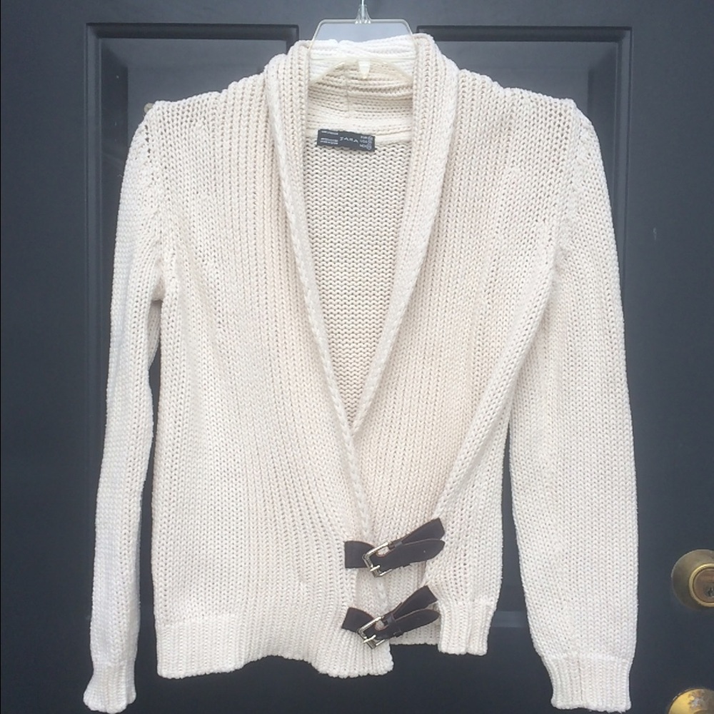 Zara Cream‎ Knit Cardigan